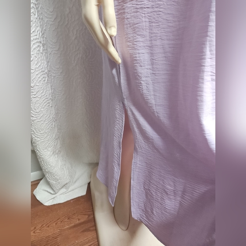 Purple Ruffled Off-Shoulder Maxi Sundress - Picture 8 of 9